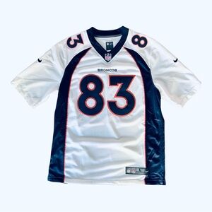 Men's Large White and Navy Nike NFL Denver Broncos Welker #83 Jersey
